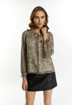 Faina Mit Leo-Print Nally - Camicetta - Hellbeige Mehrfarbig