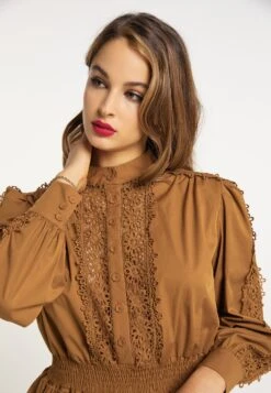 Faina TuxeCamiciaDunkelkamel Donna Camicie E Bluse FAB21E03R-B11 -Faina Sconto 0c84af81c8414c4d8617c86d792b7845