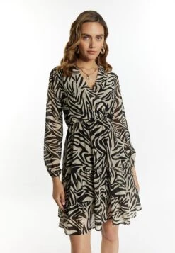 Faina Mit Zebra - Vestito Estivo - Beige Schwarz