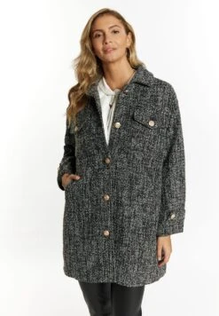 Faina TuxeCappotto ClassicoSchwarz Weiss Kariert Donna Cappotti FAB21U03D-Q11