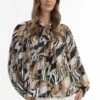 Faina Schluppen CanevaCamiciaSchwarz Mehrfarbig Donna Camicie E Bluse FAB21E04T-T11