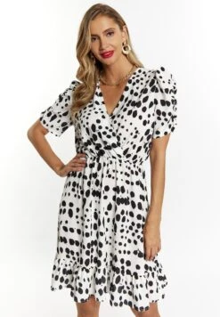 Faina Vestito EstivoWeiss/Schwarz Donna Vestiti FAB21C08Z-T11