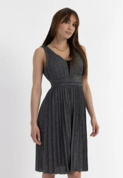 Faina Midi - Vestito Elegante - Schwarz Silber