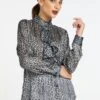 Faina Naemi - Camicia - Grey/Black -Faina Sconto 40612affb48548d5b6478af85bdae465