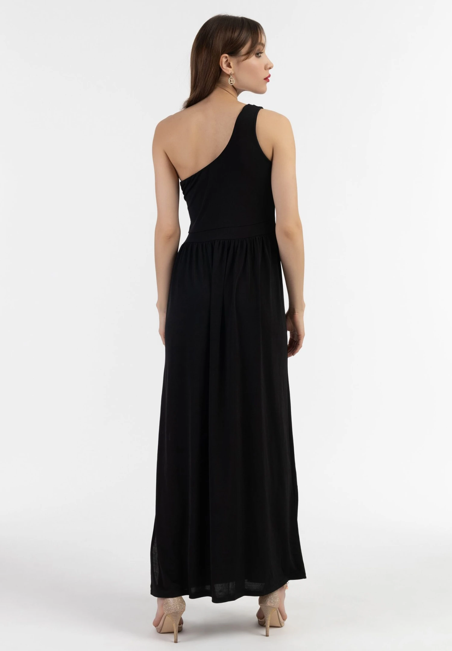 Faina One-Shoulder Vestito LungoSchwarz Donna Vestiti FAB21C08A-Q11 5 Faina One-Shoulder Vestito LungoSchwarz Donna Vestiti FAB21C08A-Q11 - Image 3