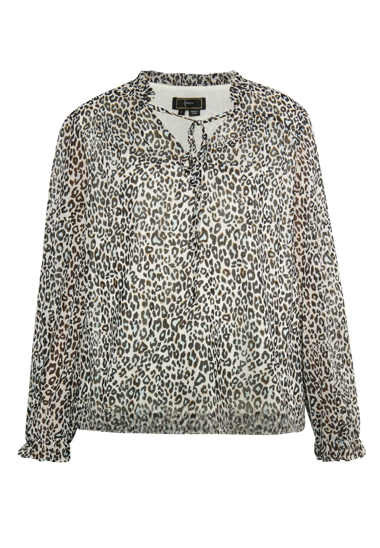 Faina Mit Leo-Print Nally - Camicetta - Weiss Mehrfarbig 7 Faina Mit Leo-Print Nally - Camicetta - Weiss Mehrfarbig - Image 5