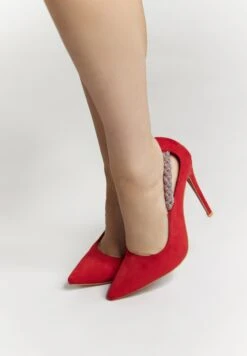 Faina Mit Kristallverzierung Aleva - Decolleté - Rot