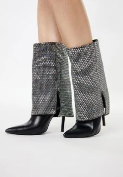 Faina NallyStivali AltiSchwarz Silber Donna Stivali FAB11B03L-Q11