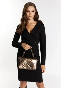 Faina Im Metallic-Look - Borsa A Mano - Dunkelgold