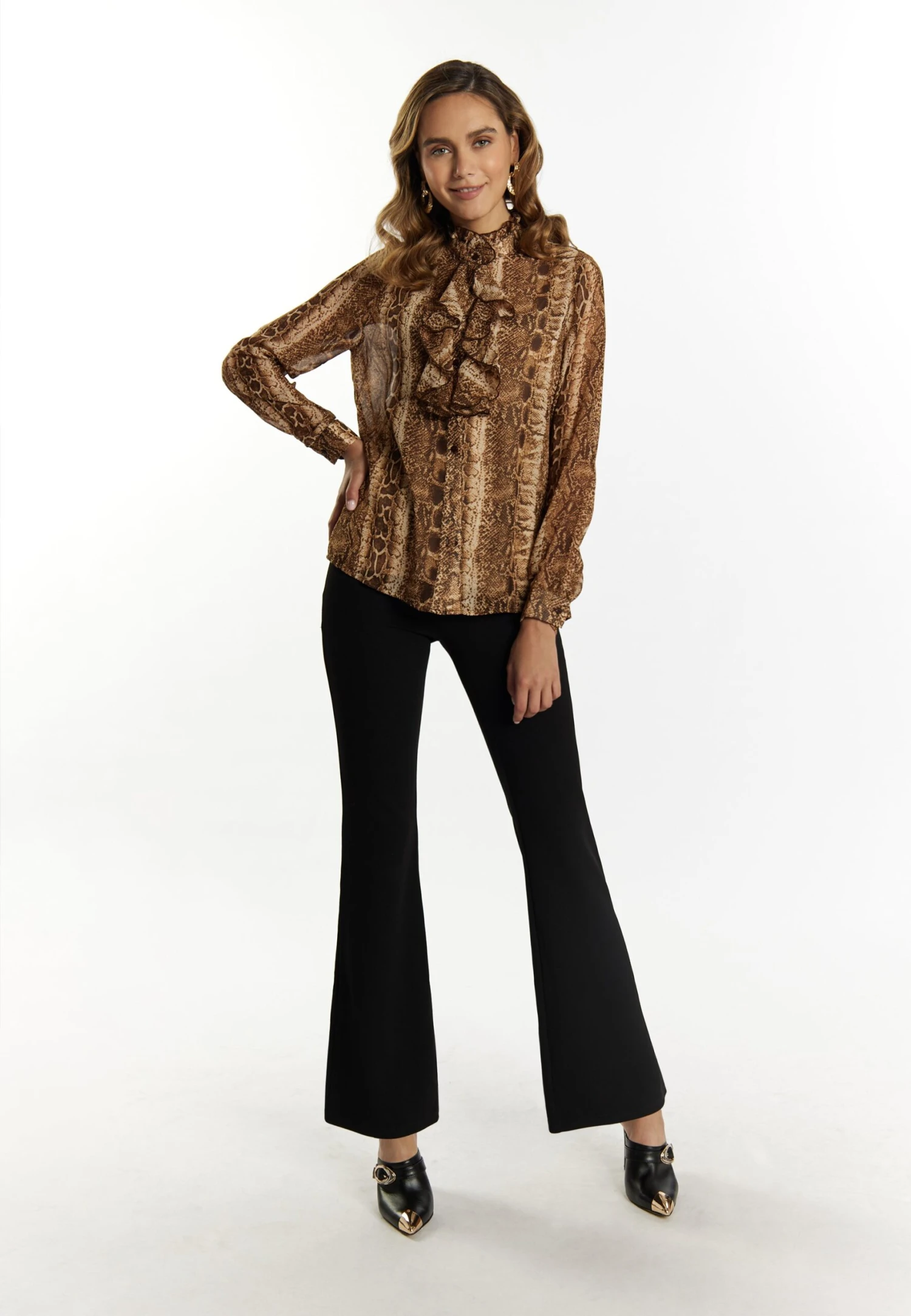 Faina ImaneCamiciaBraun Beige Donna Camicie E Bluse FAB21E05B-O11 4 Faina ImaneCamiciaBraun Beige Donna Camicie E Bluse FAB21E05B-O11 - Image 2