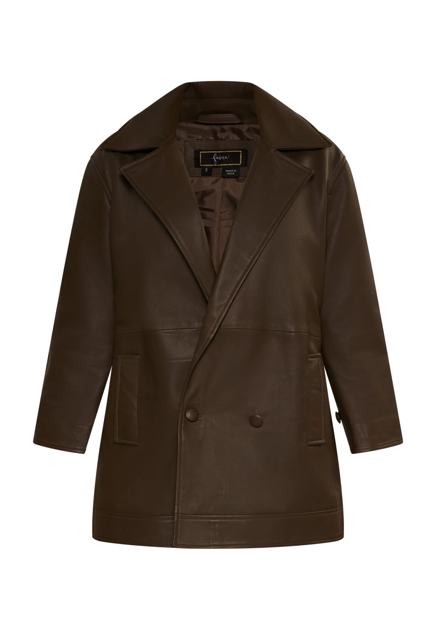 Faina Giacca Di PelleTaupe Donna Giacche E Blazer FAB21U038-B11 7 Faina Giacca Di PelleTaupe Donna Giacche E Blazer FAB21U038-B11 - Image 5