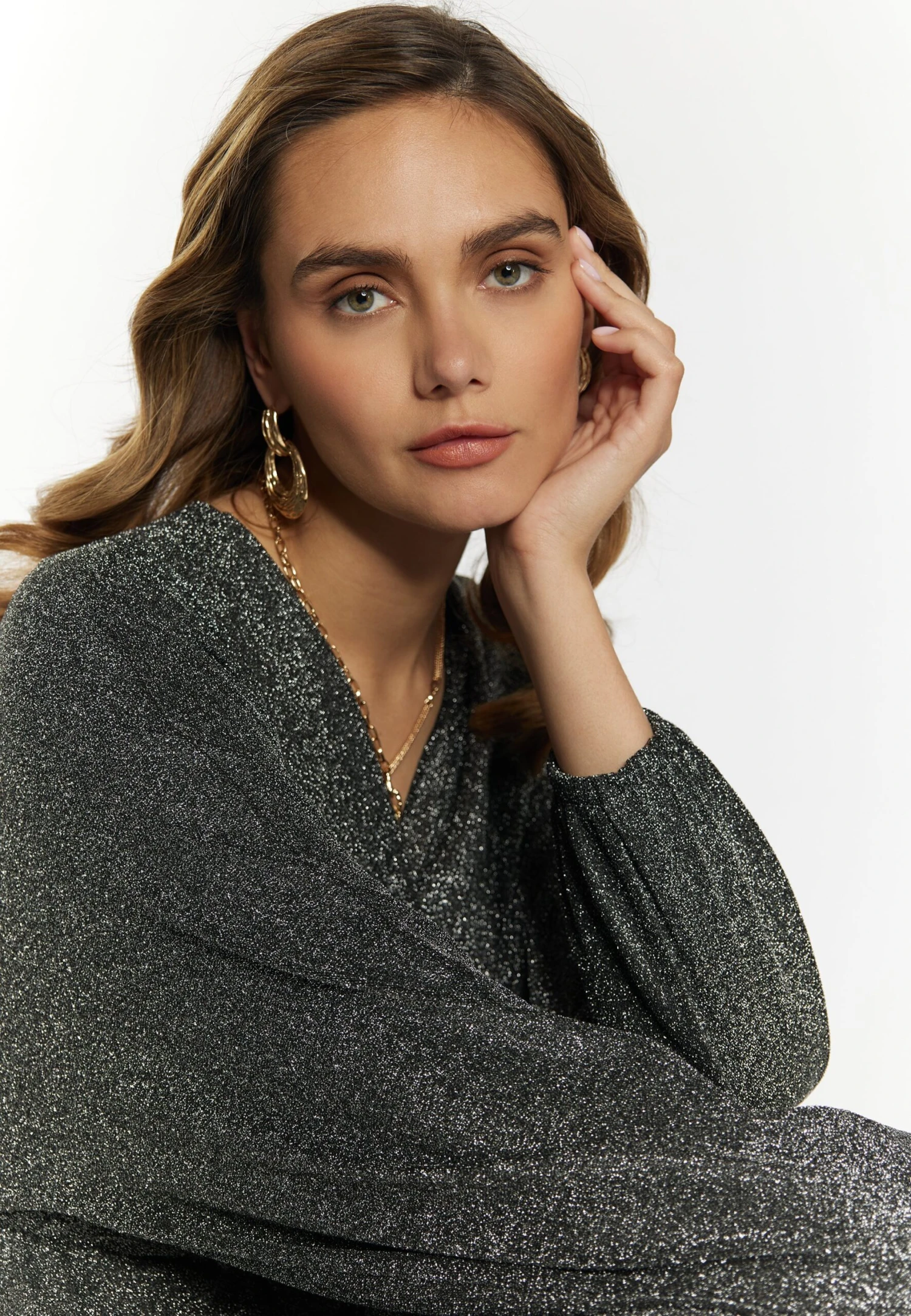 Faina Mit GlanzgarnVestito EleganteSilber Schwarz Donna Vestiti FAB21C095-D11 6 Faina Mit GlanzgarnVestito EleganteSilber Schwarz Donna Vestiti FAB21C095-D11 - Image 4