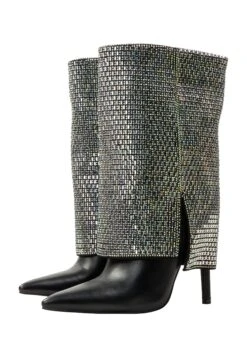 Faina NallyStivali AltiSchwarz Silber Donna Stivali FAB11B03L-Q11 -Faina Sconto 76bd6718ae714e82a436ce8e1704591e