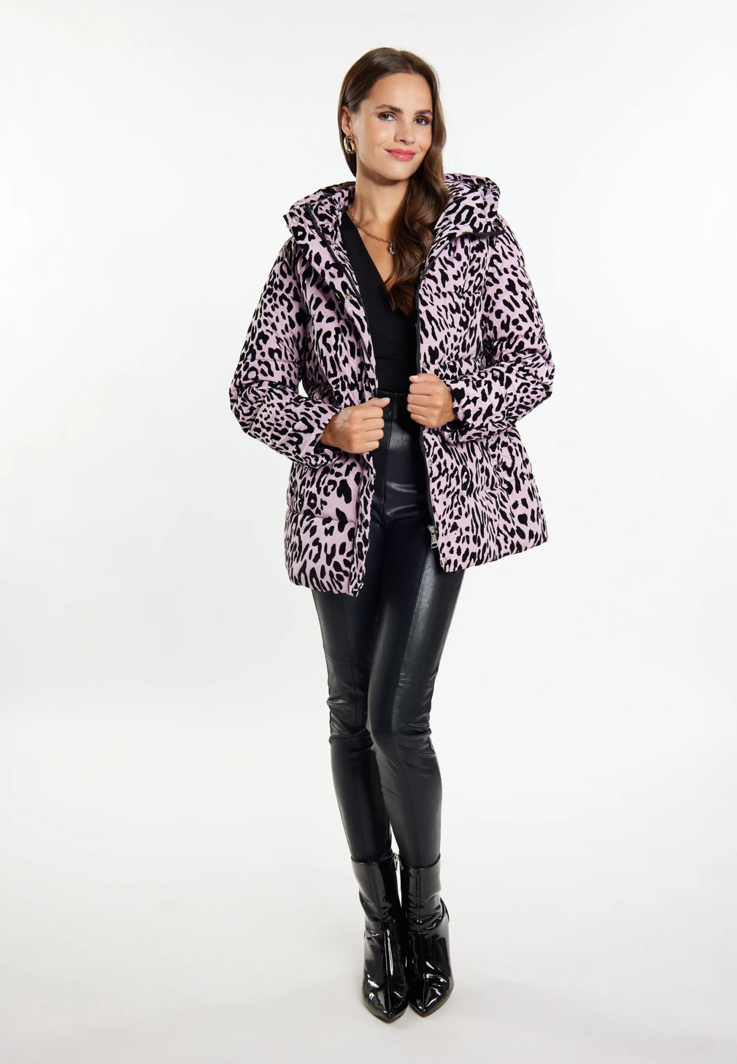 Faina Mit Leo Print DedicaCappotto InvernaleMauve Leo Donna Cappotti FAB21U045-I11 4 Faina Mit Leo Print DedicaCappotto InvernaleMauve Leo Donna Cappotti FAB21U045-I11 - Image 2