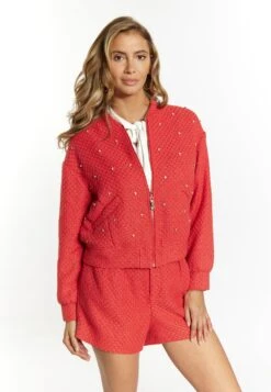 Faina Boucé Mit Strass-Steinen NallyCardiganRot Donna Giacche E Blazer FAB21G01O-G11