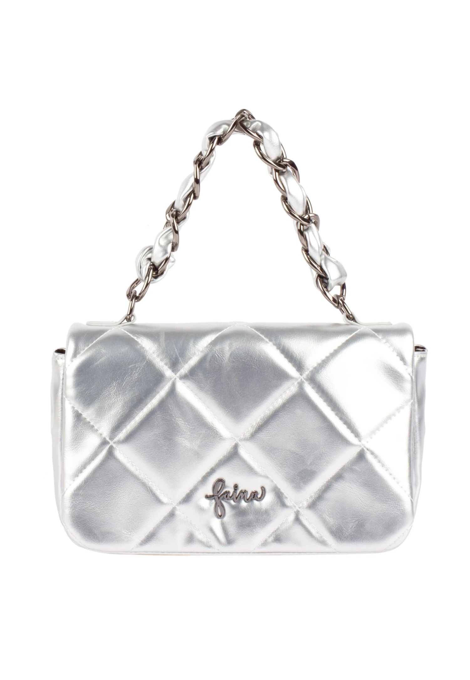 Faina Im Metallic-Look - Borsa A Mano - Silber 4 Faina Im Metallic-Look - Borsa A Mano - Silber - Image 2