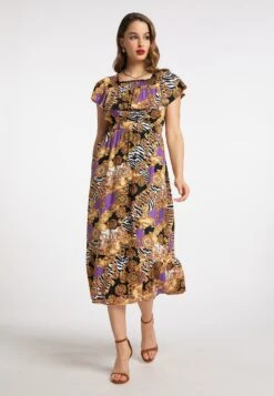 Faina MiokiVestito EstivoOrange Mehrfarbig Donna Vestiti FAB21C06H-H11