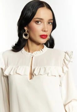 Faina RüschenCamicettaWollweiss Donna Camicie E Bluse FAB21E057-A11 -Faina Sconto 942db6eb73eb446886cedb0dd682f97b