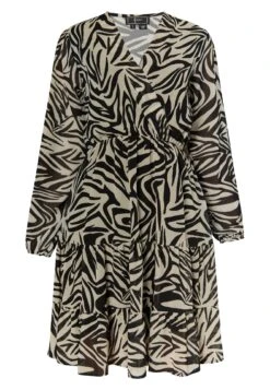 Faina Mit Zebra - Vestito Estivo - Beige Schwarz -Faina Sconto a67e852126bc4eefa8637a13fbfc0d75