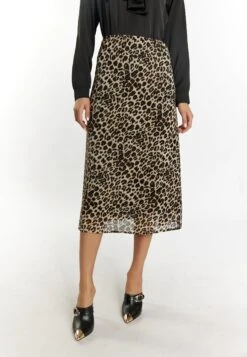 Faina Mit LeoprintGonna A CampanaBeige Leo Donna Gonne FAB21B033-B11