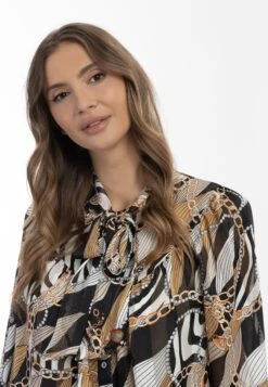 Faina Schluppen CanevaCamiciaSchwarz Mehrfarbig Donna Camicie E Bluse FAB21E04T-T11 -Faina Sconto b135cef9f3384b949dc8a62838880227