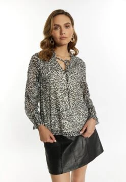 Faina Mit Leo-Print Nally - Camicetta - Weiss Mehrfarbig