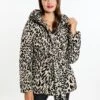 Faina Mit Leo Print DedicaCappotto InvernaleBeige Leo Donna Cappotti FAB21U045-B11 -Faina Sconto bd84cf6af6bd4113aa33d9da639cc66f
