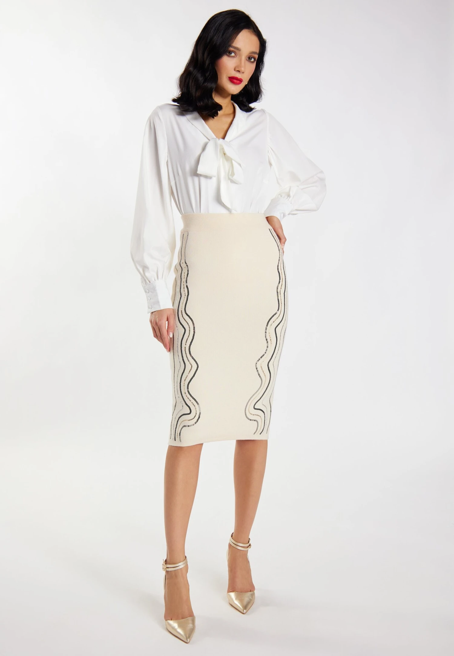 Faina Minya - Gonna A Tubino - Wollweiss 4 Faina Minya - Gonna A Tubino - Wollweiss - Image 2