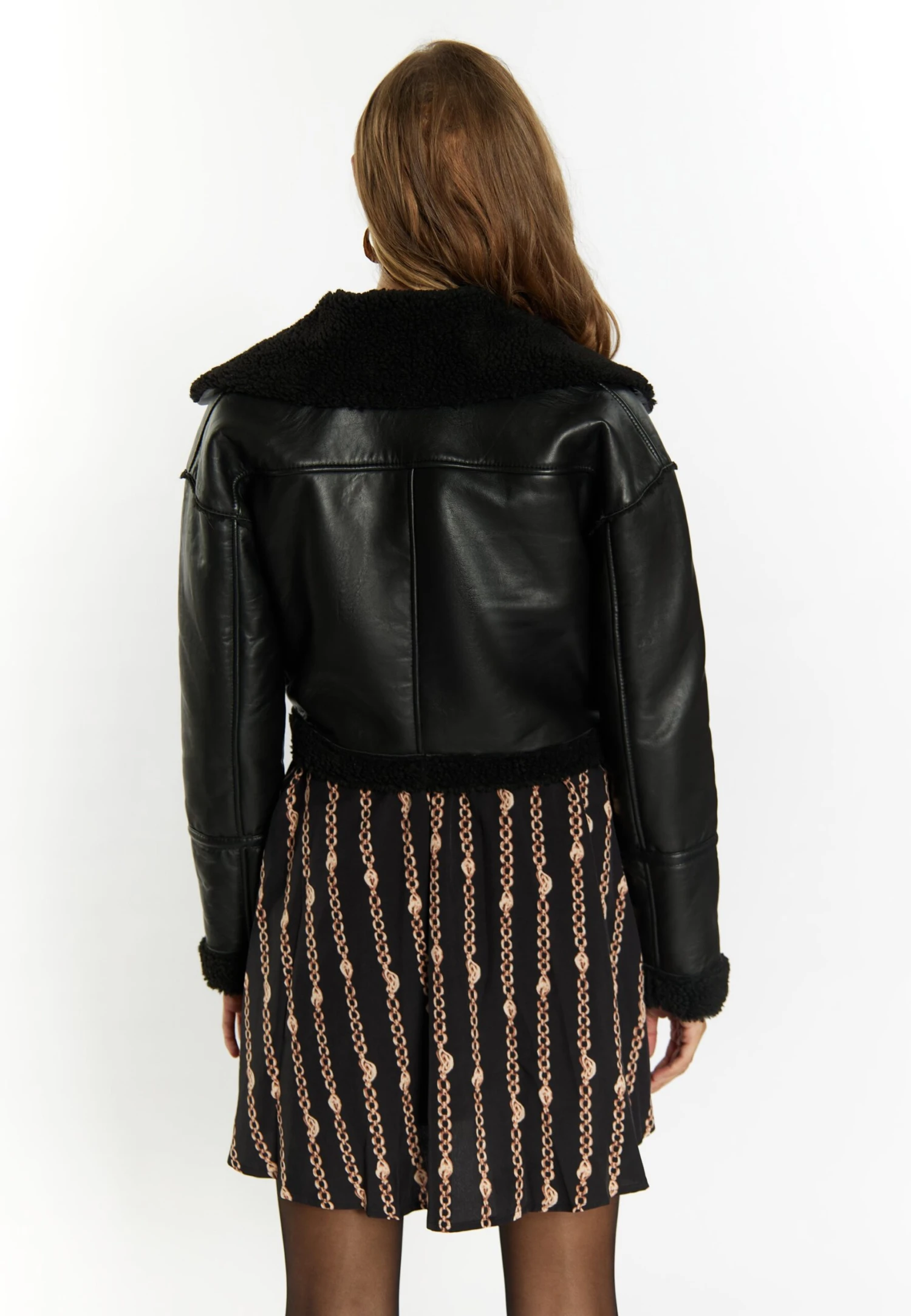 Faina Verkürzte Giacca Di PelleSchwarz Donna Giacche E Blazer FAB21U04C-Q11 5 Faina Verkürzte Giacca Di PelleSchwarz Donna Giacche E Blazer FAB21U04C-Q11 - Image 3