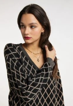 Faina NascitaMaglioneSchwarz Mehrfarbig Donna Maglieria FAB21I08B-T11 -Faina Sconto d11632d796224bf18fcb1d6b3ecf3031