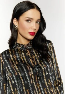 Faina NaemiCamicettaSchwarz Mehrfarbig Donna Camicie E Bluse FAB21E05D-Q11 -Faina Sconto d6813496062a41eba54a7a8a4a93bf47