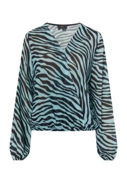 Faina Mit ZebraprintCamicettaHellblau Schwarz Donna Camicie E Bluse FAB21E058-K11 -Faina Sconto d706015acca24fd2baa58dbc0b4e1475
