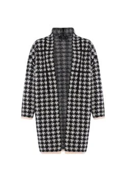 Faina CardiganWollweiss Schwarz Kariert Donna Maglieria FAB21I0FU-Q11