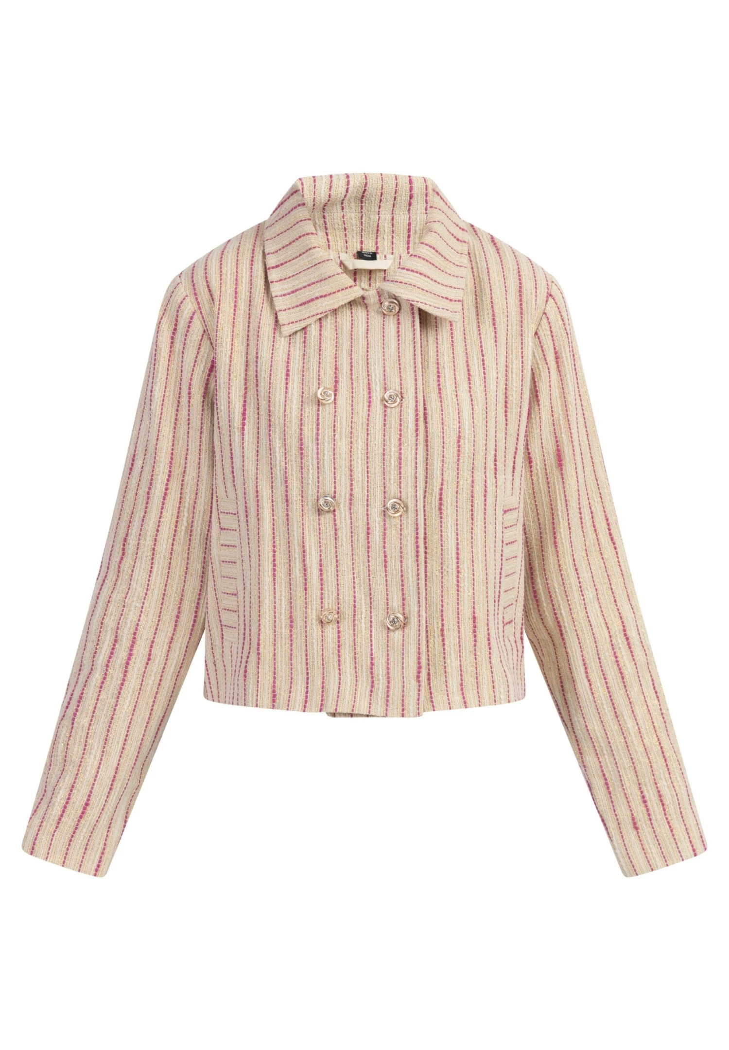 Faina Kurze CarbanGiacca LeggeraPink/Wollweisser Streifen Donna Giacche E Blazer FAB21U03B-J11 7 Faina Kurze CarbanGiacca LeggeraPink/Wollweisser Streifen Donna Giacche E Blazer FAB21U03B-J11 - Image 5