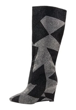 Faina IkitaStivali Con I TacchiSchwarz Silber Donna Stivali FAB11A04I-Q11