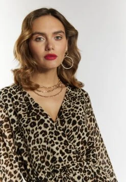 Faina Mit LeoprintVestito LungoBeige Leo Donna Vestiti FAB21C09A-B11 -Faina Sconto fad0a2fa07704f91bddd6b11dfa30541